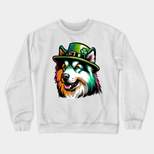 Lapponian Herder Dog Celebrates Saint Patrick's Day Crewneck Sweatshirt